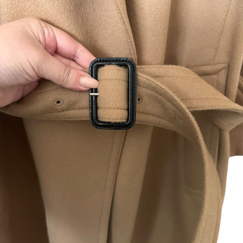 BURBERRY Wool Cashmere Trench‎ Coat Camel Sz 4 - Picture 5 of 6